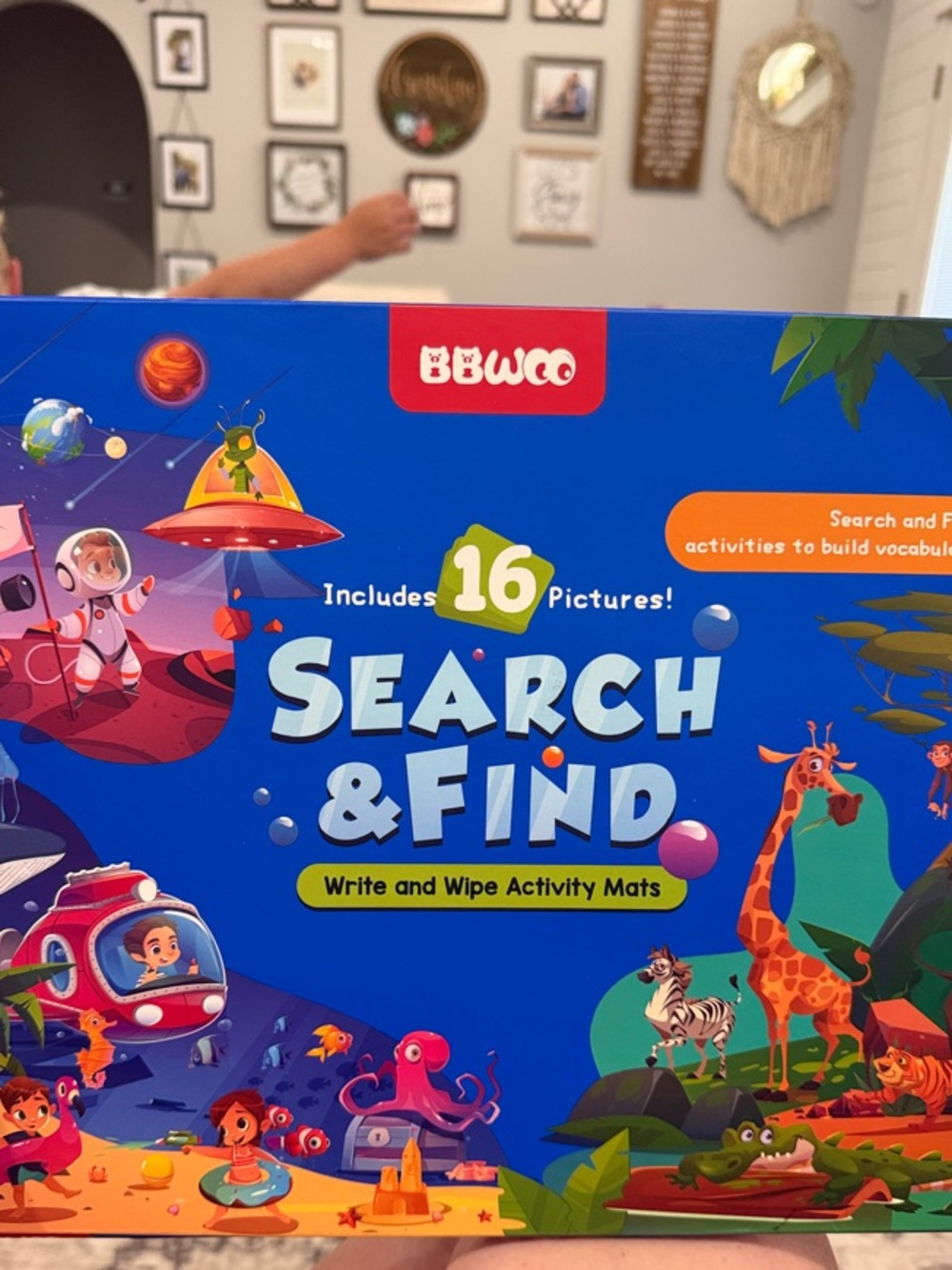 Search & Find Write and Wipe Activity Mats - Blue